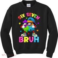 Six Seven Bruh 67 Autism Puzzle 6-7 Meme Kids Sweatshirt thumb 0