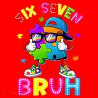 Six Seven Bruh 67 Autism Puzzle 6-7 Meme Santa Hat thumb 1