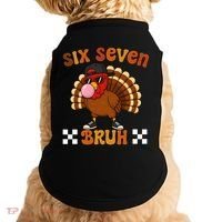 Six Seven Bruh 67 Funny Thanksgiving Turkey Meme Doggie Tank thumb 0