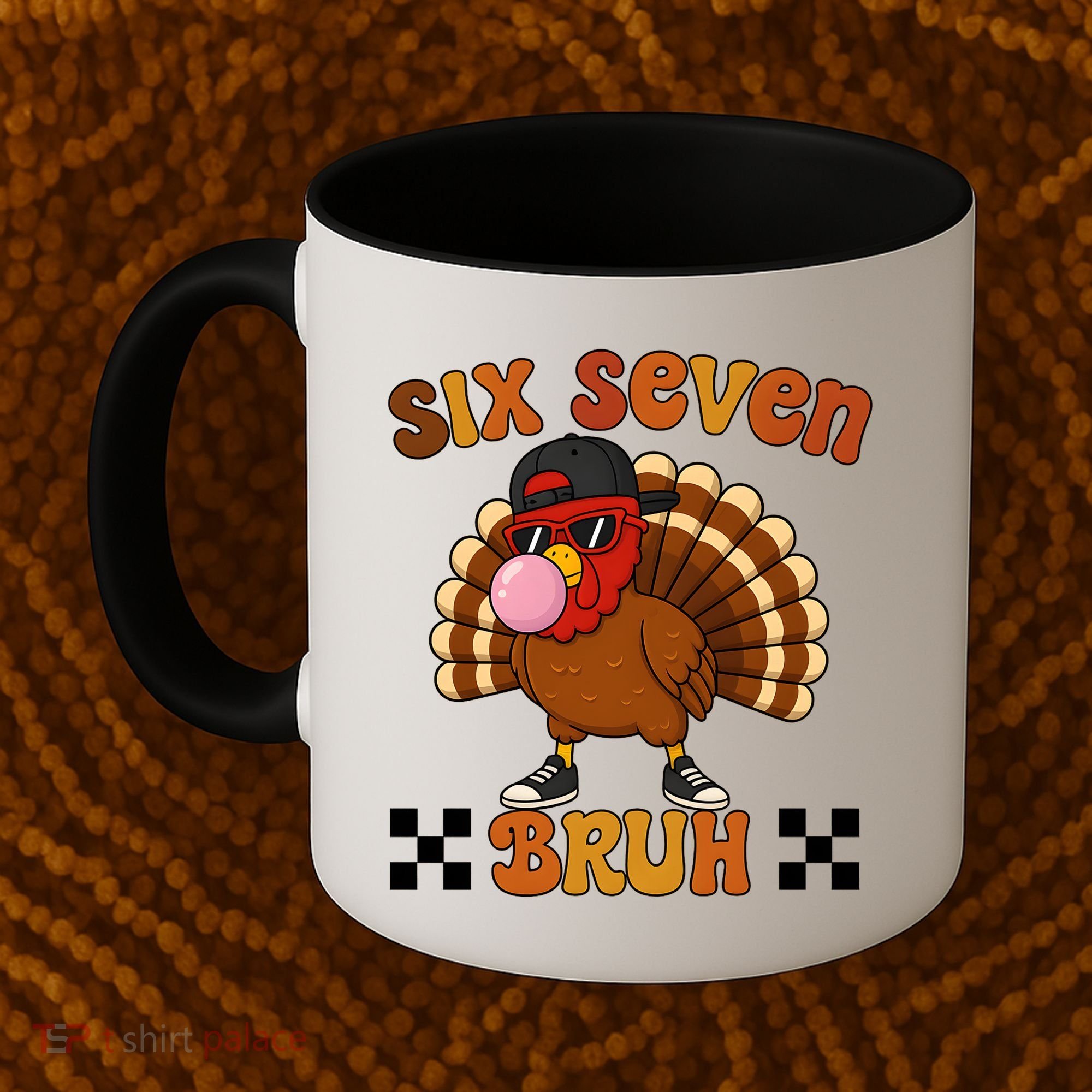 Six Seven Bruh 67 Funny Thanksgiving Turkey Meme Coffee Mug