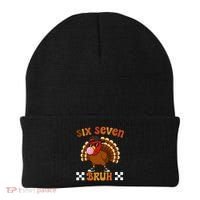 Six Seven Bruh 67 Funny Thanksgiving Turkey Meme Beanie thumb 0
