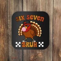 Six Seven Bruh 67 Funny Thanksgiving Turkey Meme Coaster thumb 0