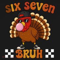 Six Seven Bruh 67 Funny Thanksgiving Turkey Meme Ornament thumb 1