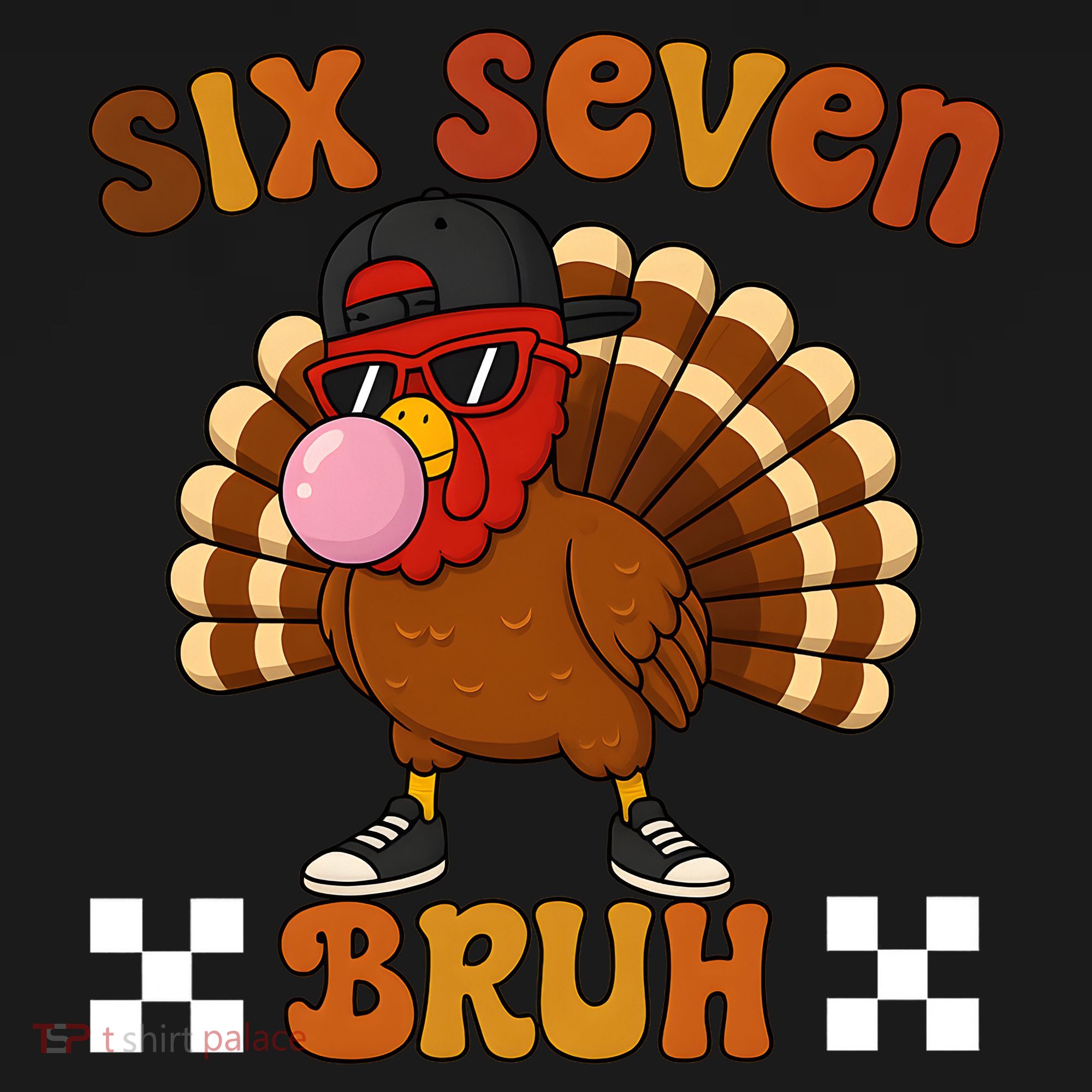 Six Seven Bruh 67 Funny Thanksgiving Turkey Meme Baby Bodysuit