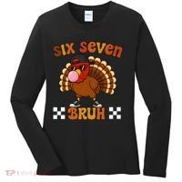 Six Seven Bruh 67 Funny Thanksgiving Turkey Meme Women's Long Sleeve Shirt thumb 0