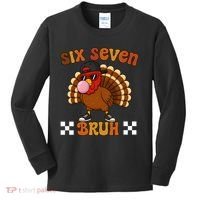 Six Seven Bruh 67 Funny Thanksgiving Turkey Meme Kids Long Sleeve Shirt thumb 0