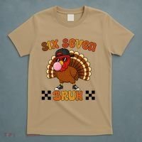 Six Seven Bruh 67 Funny Thanksgiving Turkey Meme T-Shirt thumb 5