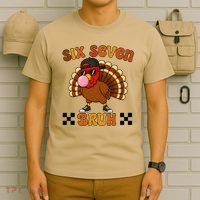 Six Seven Bruh 67 Funny Thanksgiving Turkey Meme T-Shirt thumb 6