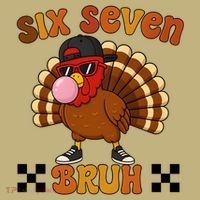 Six Seven Bruh 67 Funny Thanksgiving Turkey Meme Mousepad thumb 1