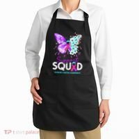 Support Squad Butterfly Teal Pink Ribbon Thyroid Cancer Apron thumb 2