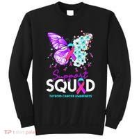 Support Squad Butterfly Teal Pink Ribbon Thyroid Cancer Sweatshirt thumb 0