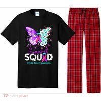 Support Squad Butterfly Teal Pink Ribbon Thyroid Cancer Pajama Set thumb 0