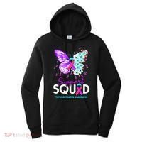 Support Squad Butterfly Teal Pink Ribbon Thyroid Cancer Women's Hoodie thumb 0