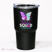 Support Squad Butterfly Teal Pink Ribbon Thyroid Cancer Tumbler thumb 0