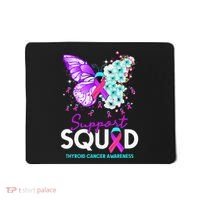 Support Squad Butterfly Teal Pink Ribbon Thyroid Cancer Mousepad thumb 0