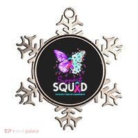 Support Squad Butterfly Teal Pink Ribbon Thyroid Cancer Ornament thumb 0