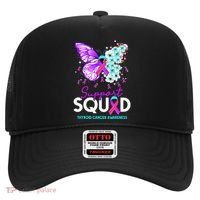 Support Squad Butterfly Teal Pink Ribbon Thyroid Cancer Hat thumb 0
