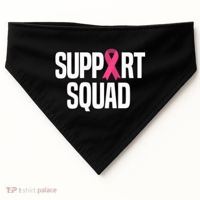 Support Squad Breast Cancer Awareness Ribbon USA-Made Doggie Bandana