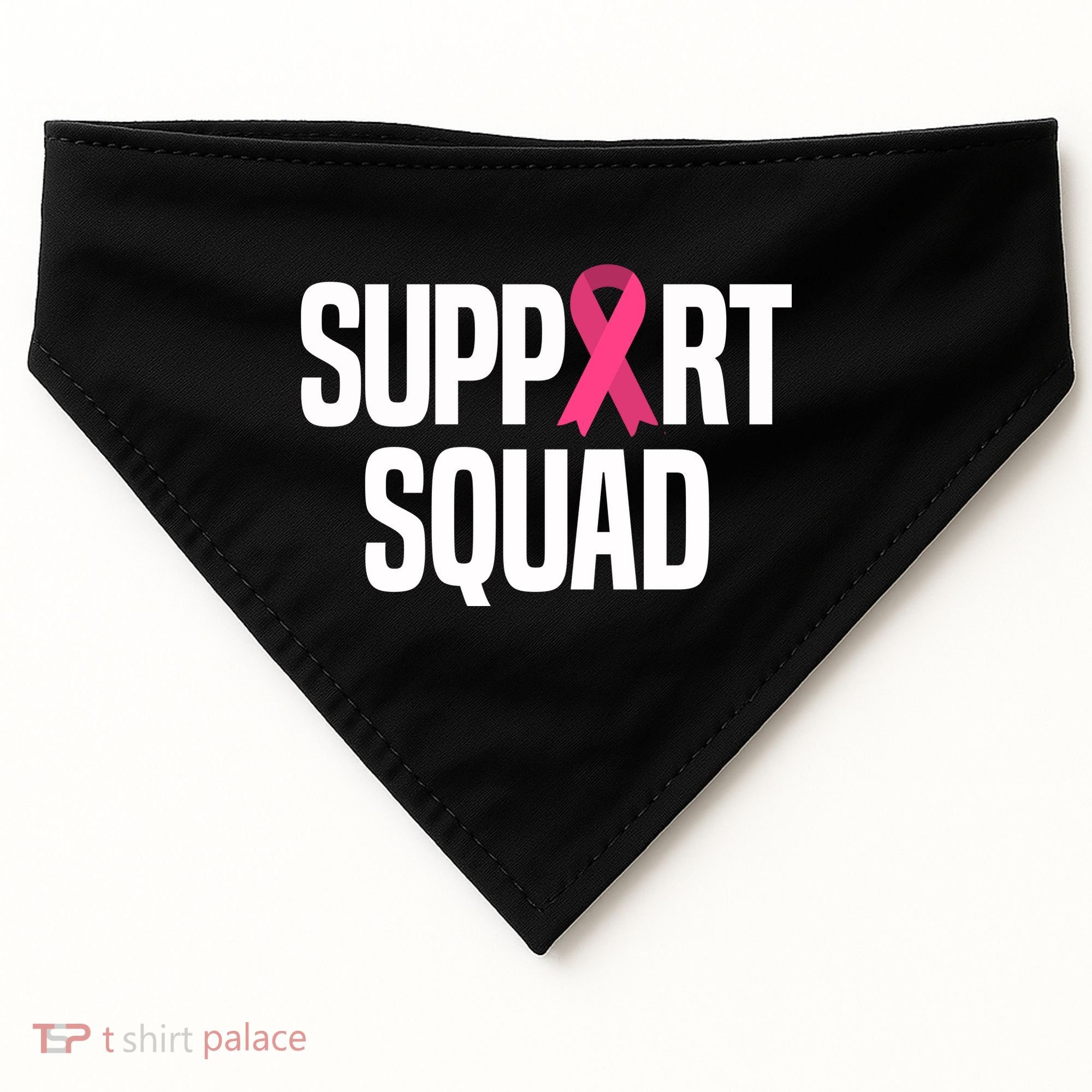 Support Squad Breast Cancer Awareness Ribbon USA-Made Doggie Bandana
