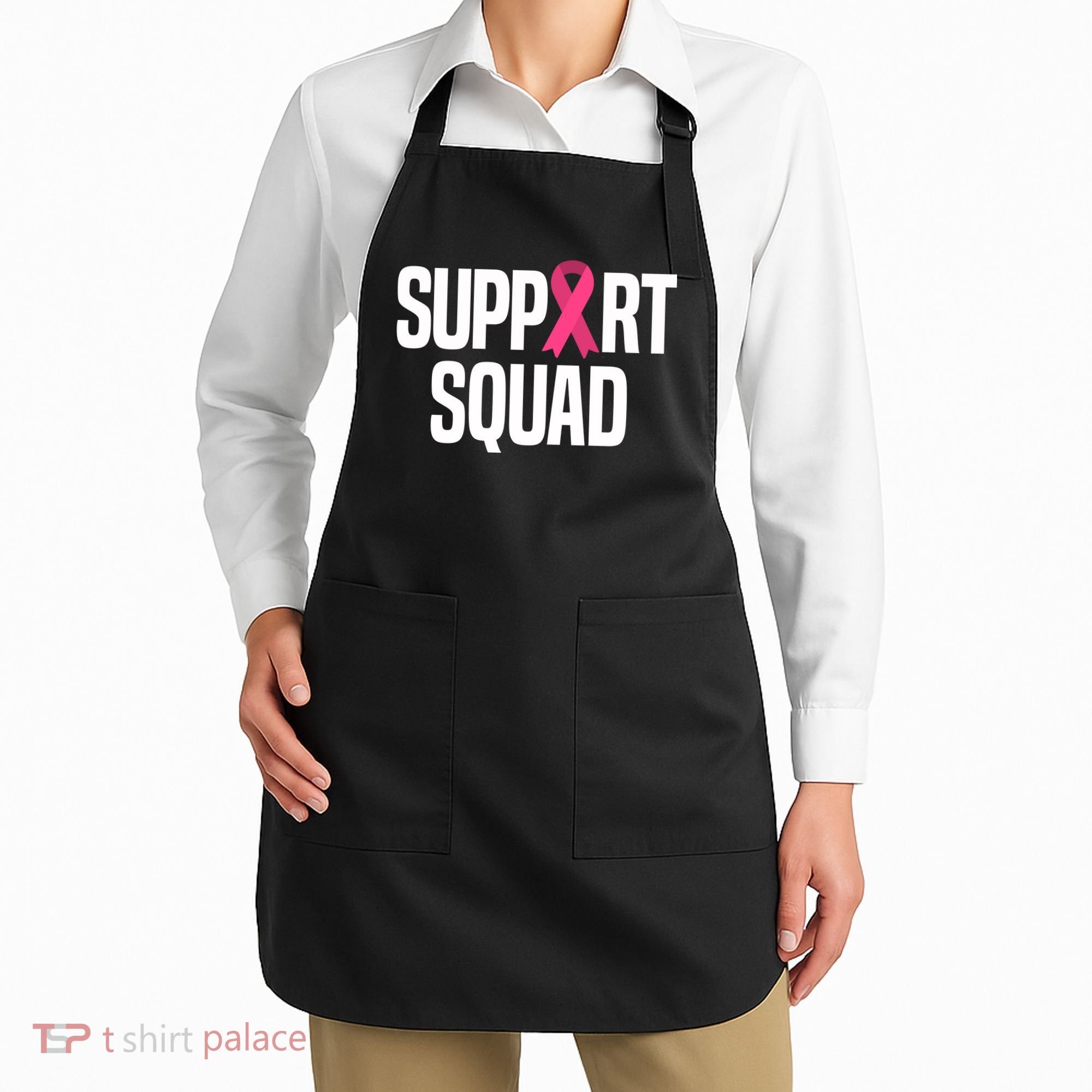 Support Squad Breast Cancer Awareness Ribbon Apron