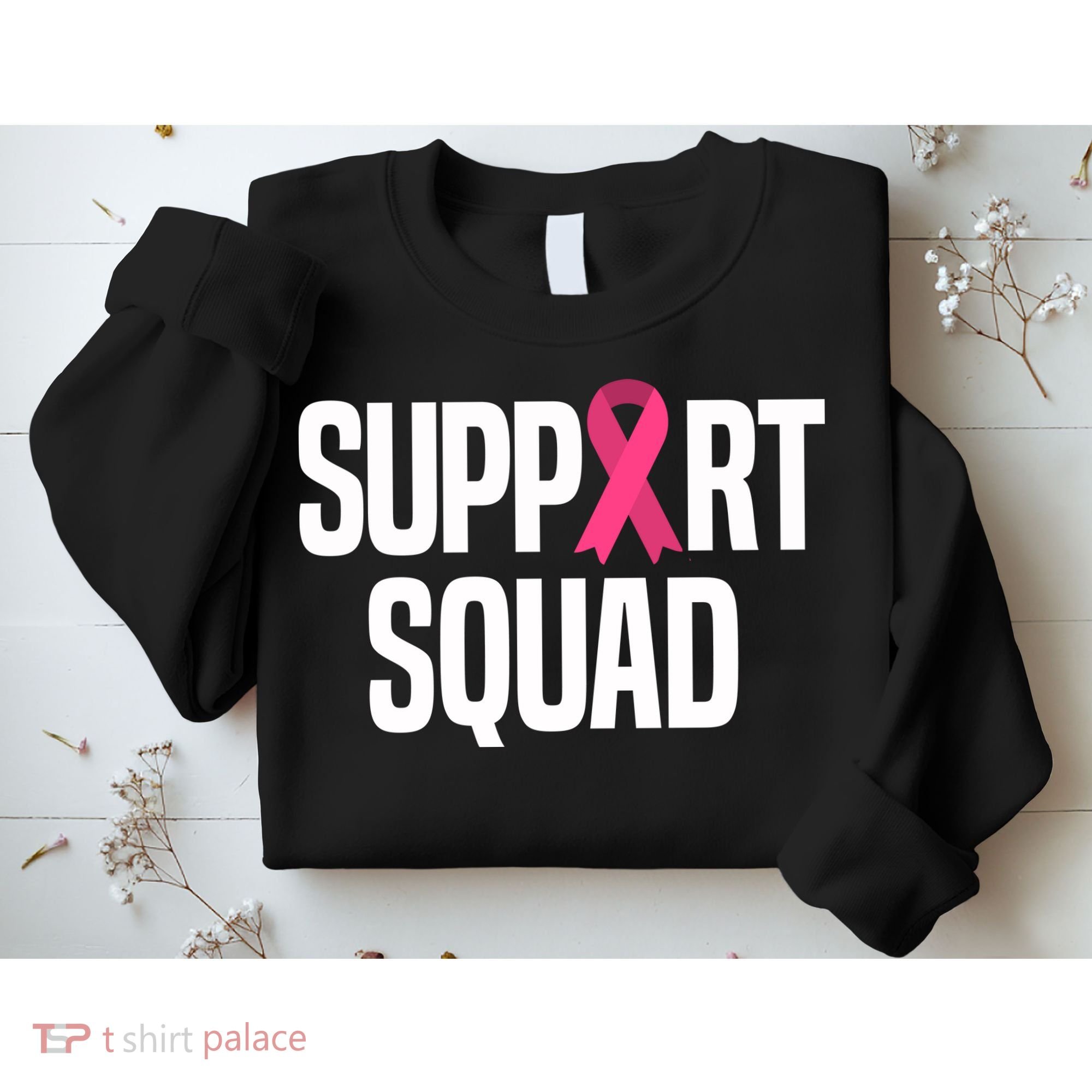 Support Squad Breast Cancer Awareness Ribbon Sweatshirt