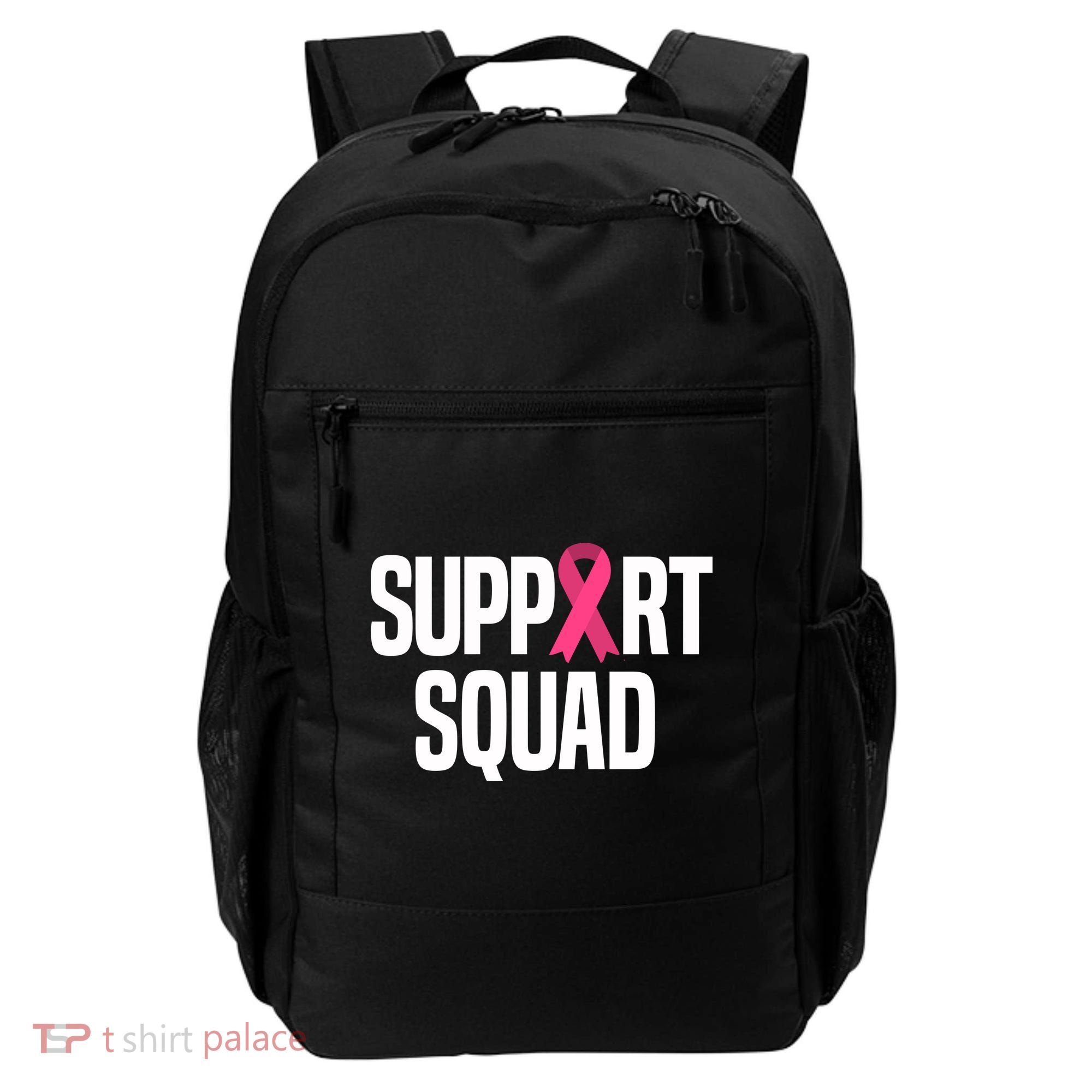 Support Squad Breast Cancer Awareness Ribbon Backpack