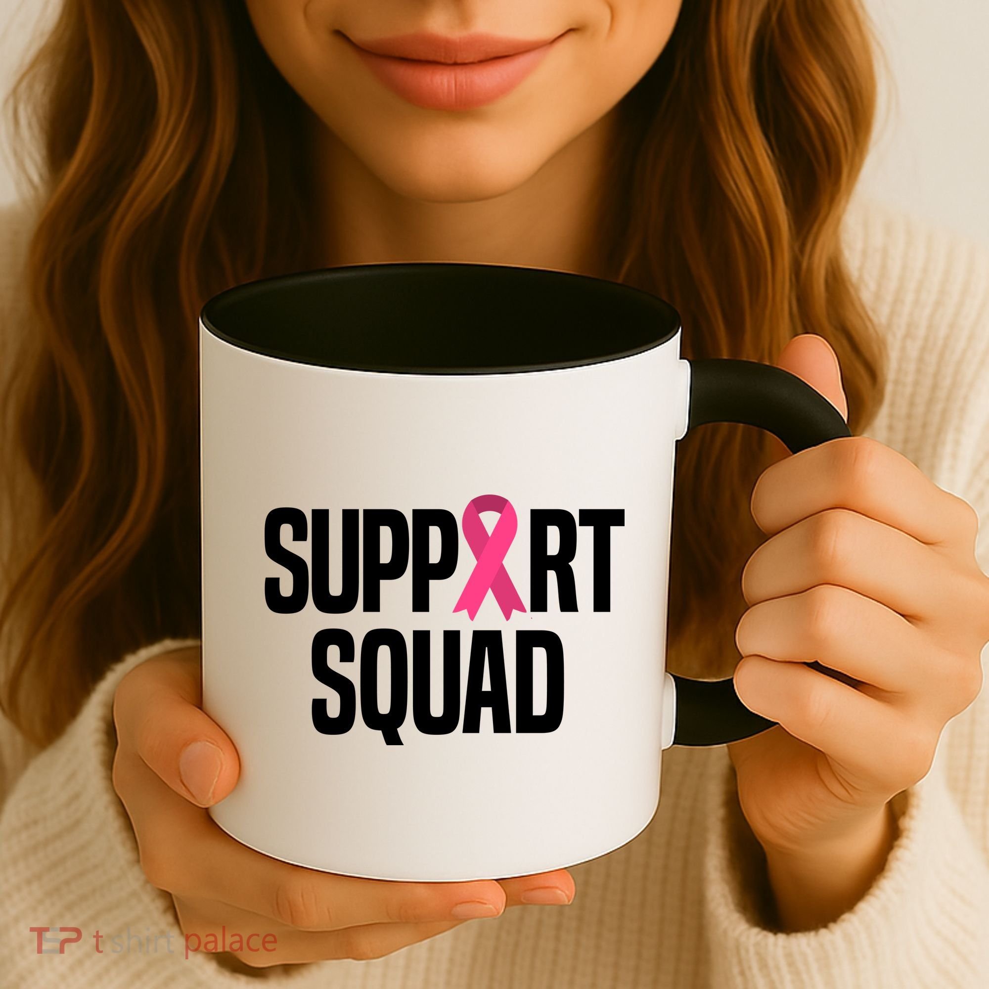 Support Squad Breast Cancer Awareness Ribbon Coffee Mug