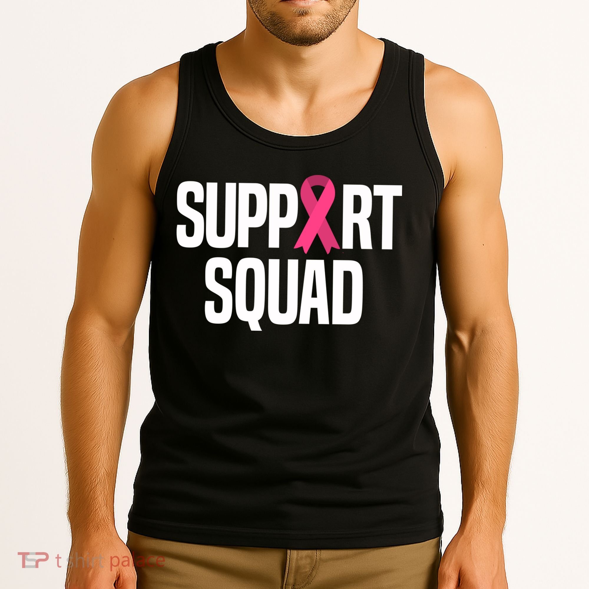 Support Squad Breast Cancer Awareness Ribbon Tank Top