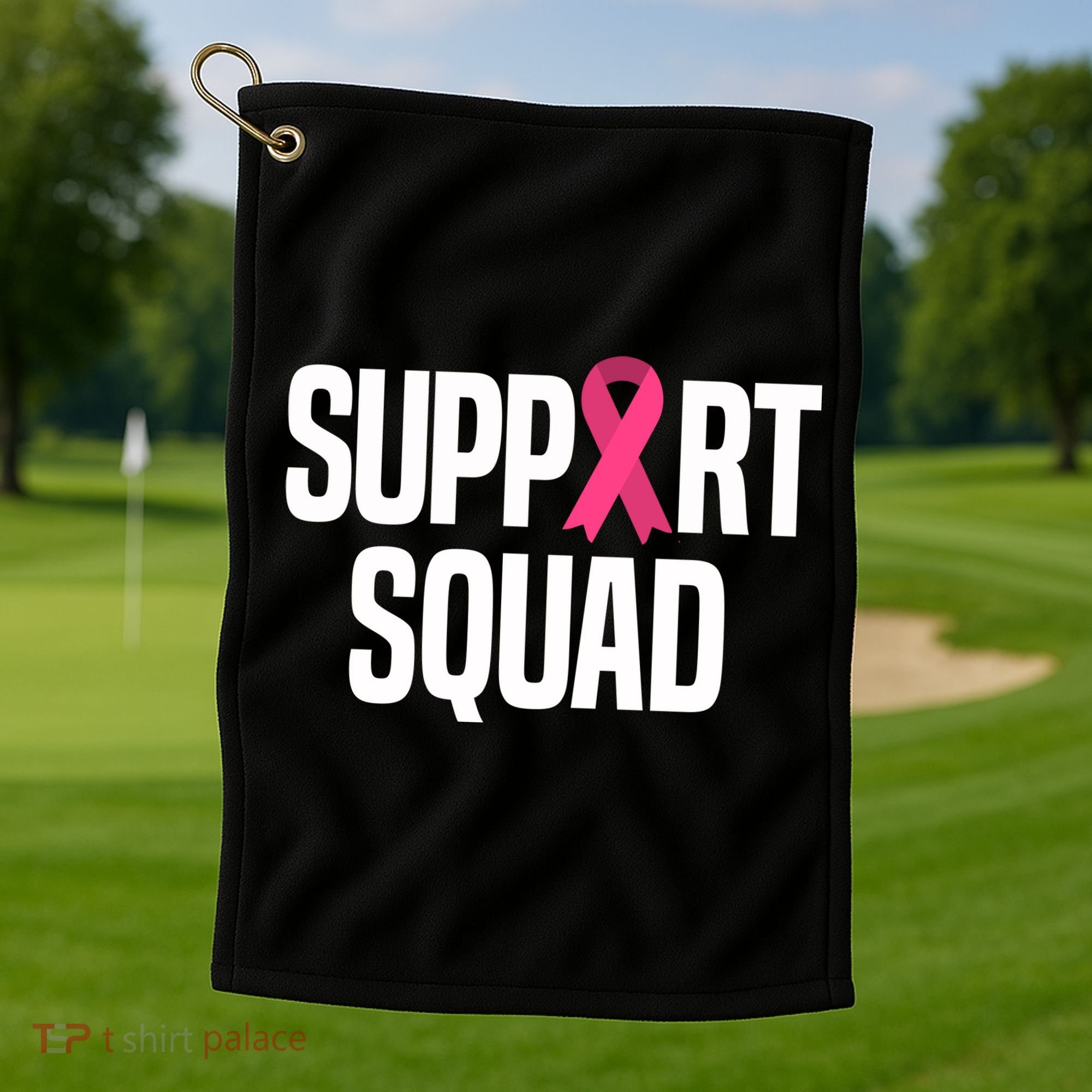 Support Squad Breast Cancer Awareness Ribbon Golf Towel