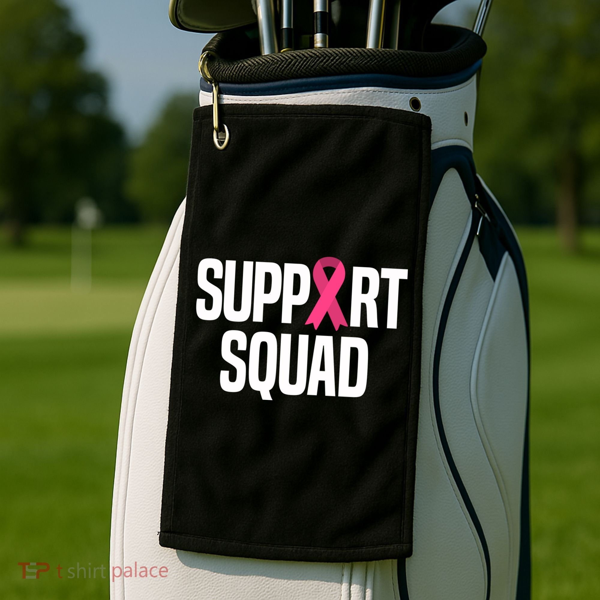 Support Squad Breast Cancer Awareness Ribbon Golf Towel