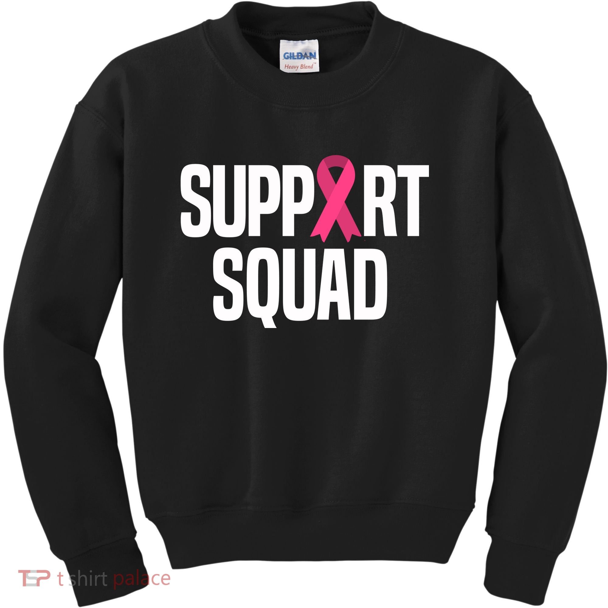 Support Squad Breast Cancer Awareness Ribbon Kids Sweatshirt