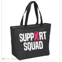 Support Squad Breast Cancer Awareness Ribbon Tote Bag thumb 2