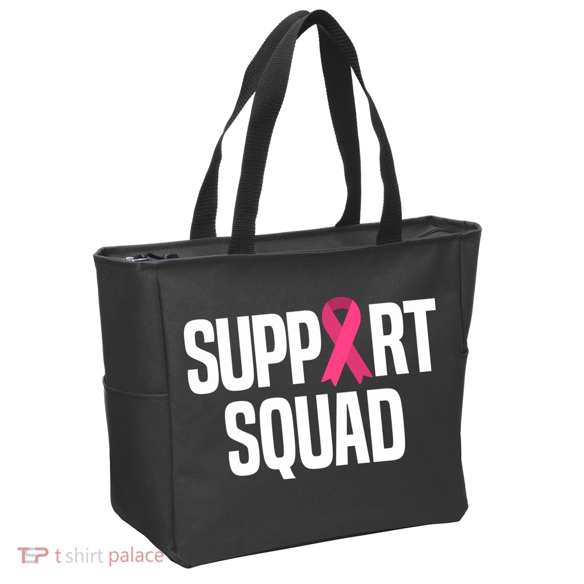 Support Squad Breast Cancer Awareness Ribbon Tote Bag