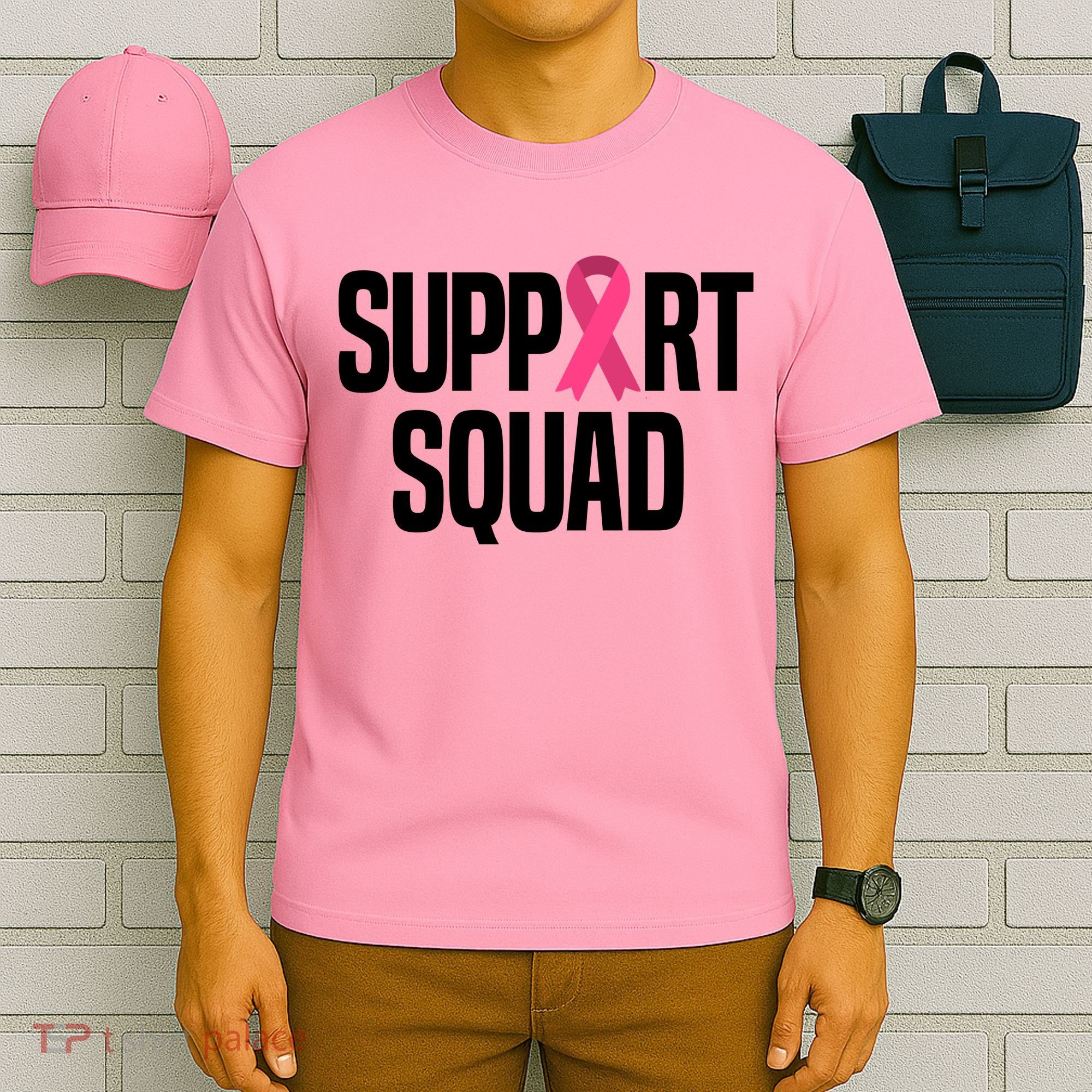 Support Squad Breast Cancer Awareness Ribbon T-Shirt
