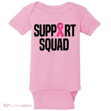 Support Squad Breast Cancer Awareness Ribbon Baby Bodysuit