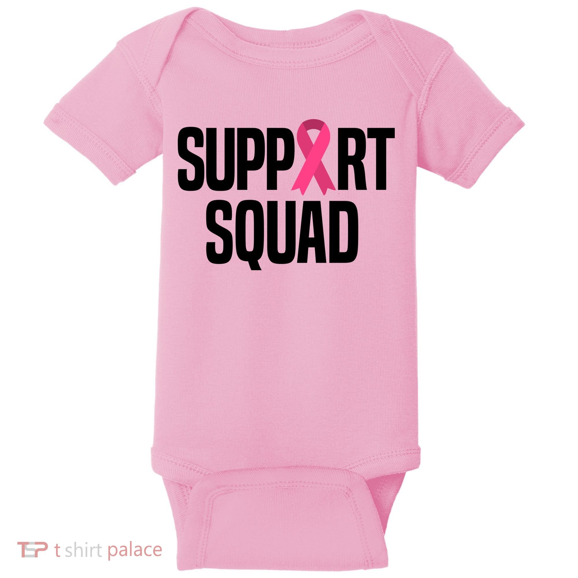 Support Squad Breast Cancer Awareness Ribbon Baby Bodysuit