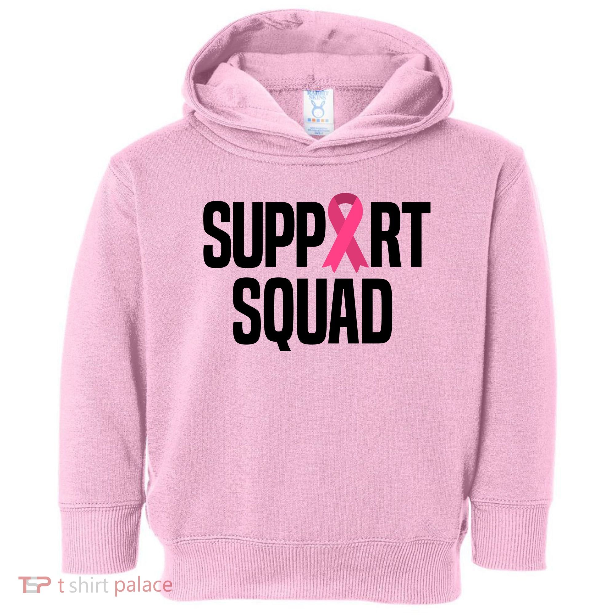 Support Squad Breast Cancer Awareness Ribbon Toddler Hoodie