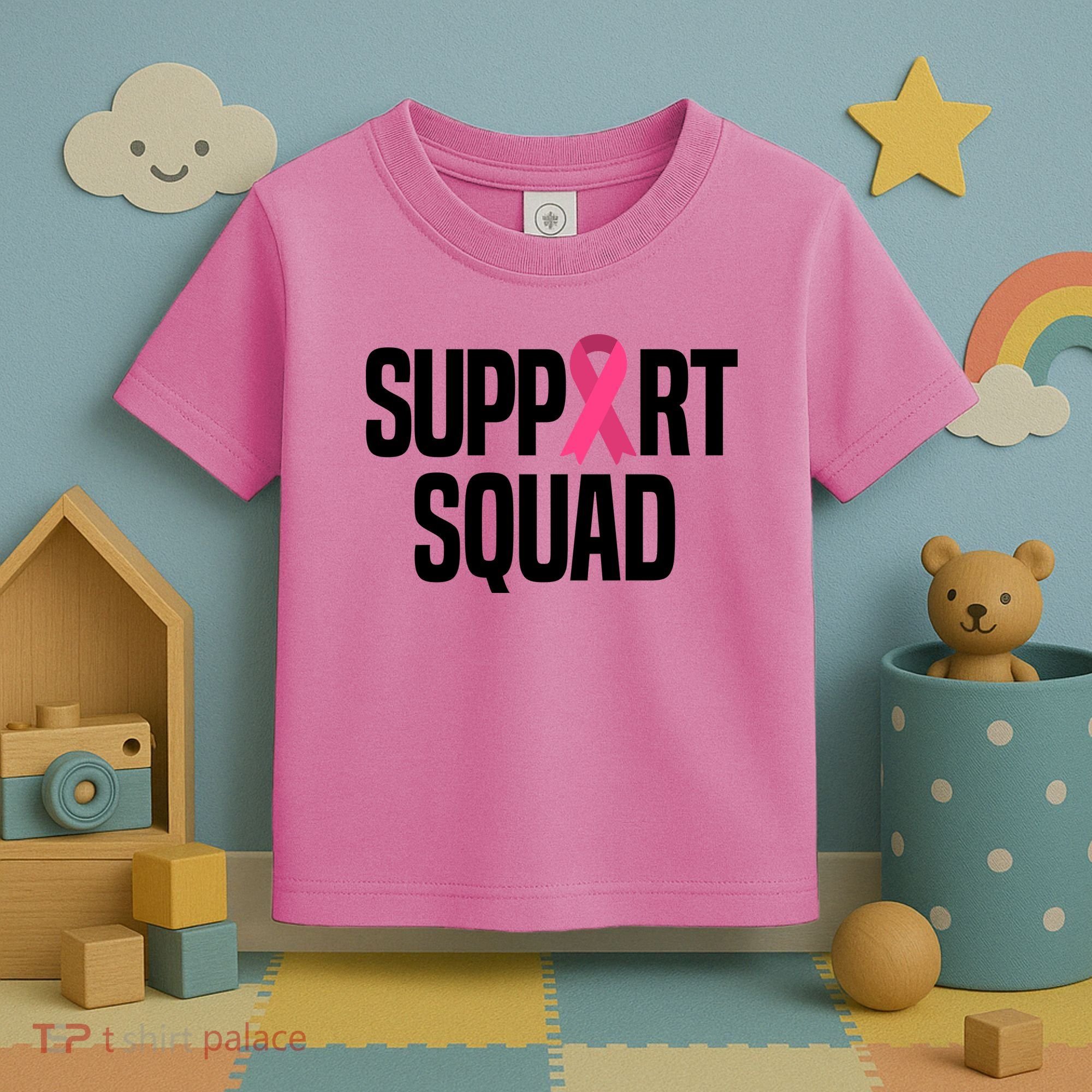 Support Squad Breast Cancer Awareness Ribbon Toddler T-Shirt