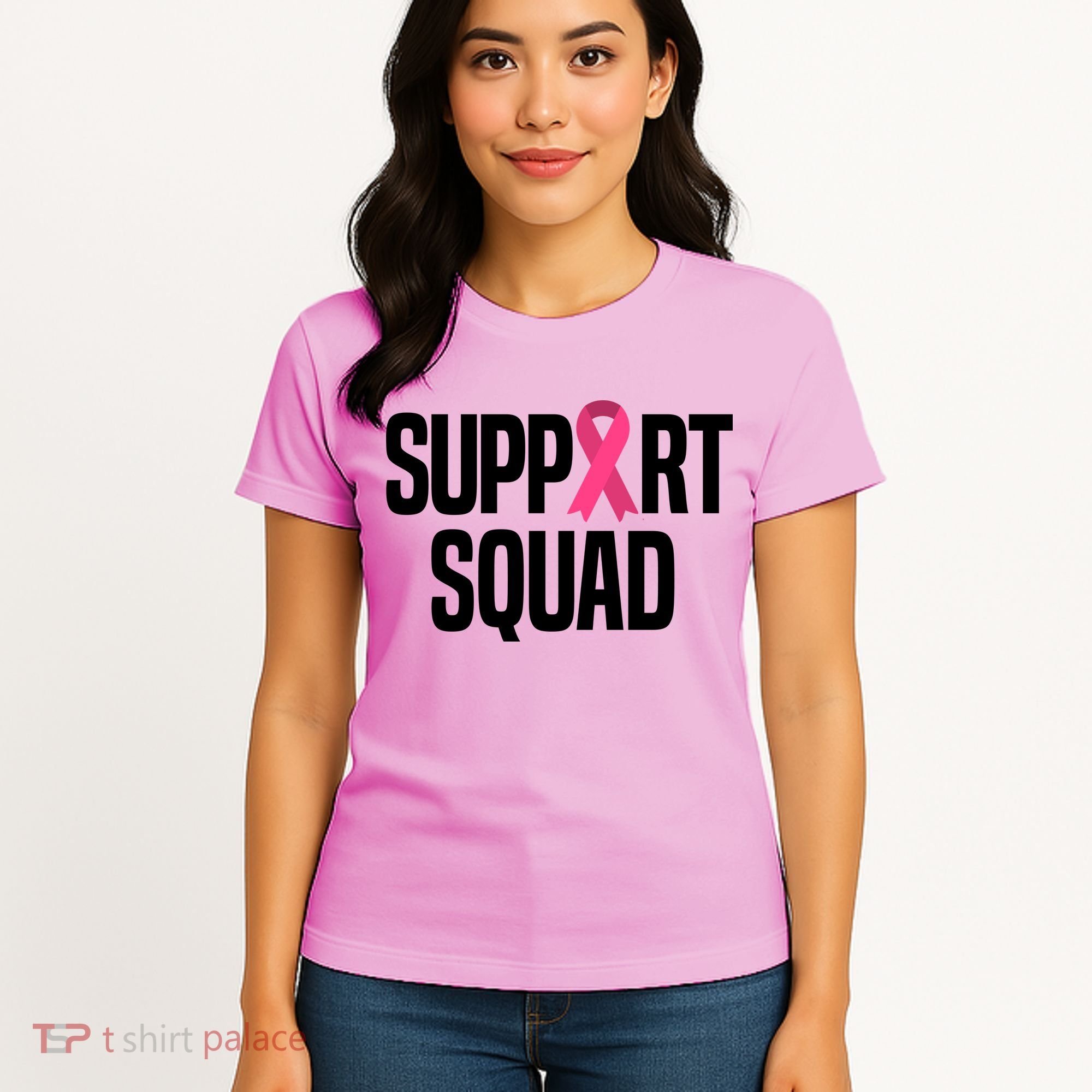 Support Squad Breast Cancer Awareness Ribbon Women's T-Shirt