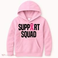 Support Squad Breast Cancer Awareness Ribbon Kids Hoodie thumb 0