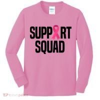 Support Squad Breast Cancer Awareness Ribbon Kids Long Sleeve Shirt thumb 0