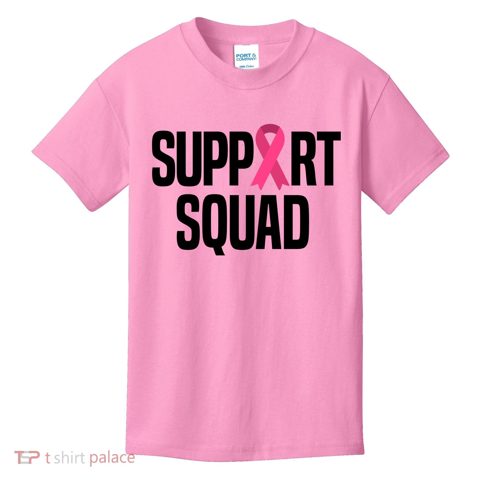 Support Squad Breast Cancer Awareness Ribbon Kids T-Shirt
