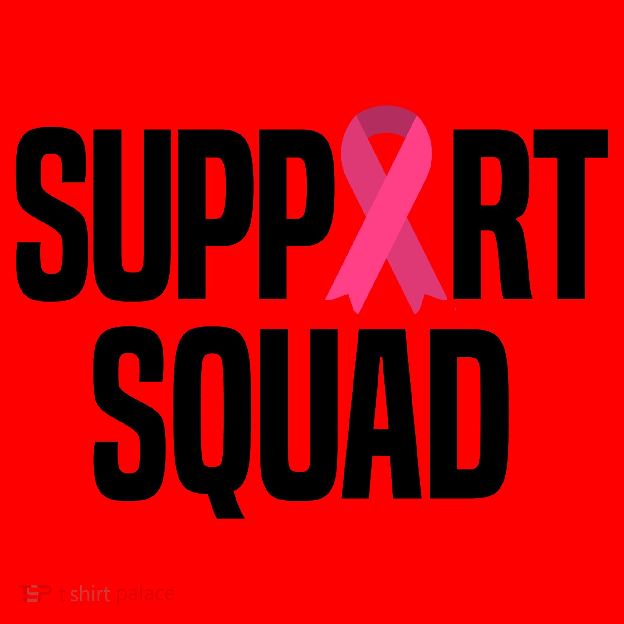Support Squad Breast Cancer Awareness Ribbon Santa Hat
