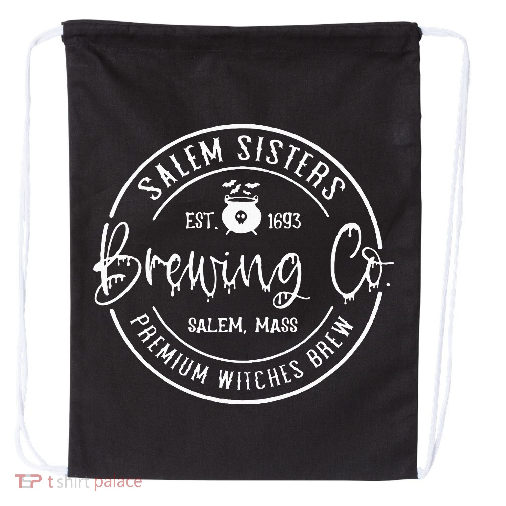 Salem Sisters Brewing Co Witch Brew Company Funny Witch Hall Drawstring Bag