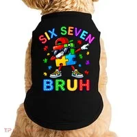 Six Seven Bruh Autism Doggie Tank thumb 0