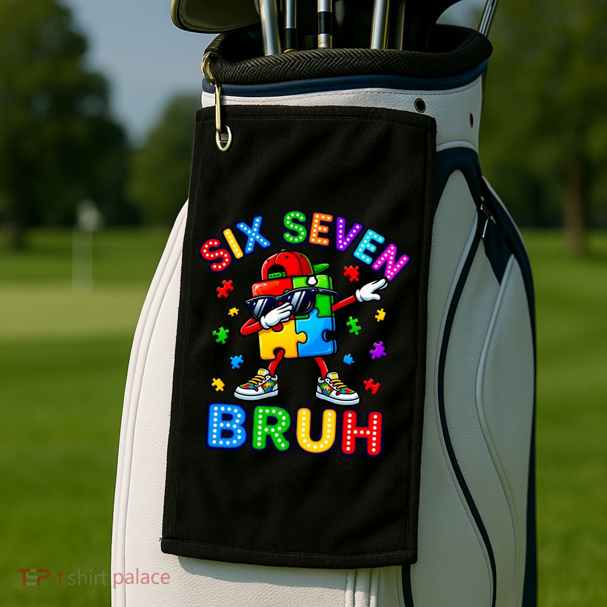 Six Seven Bruh Autism Golf Towel