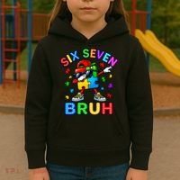 Six Seven Bruh Autism Kids Hoodie thumb 3