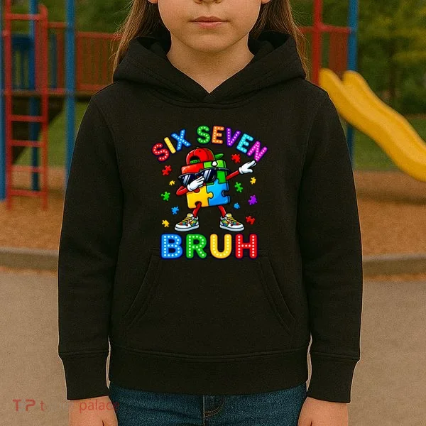 Six Seven Bruh Autism Kids Hoodie