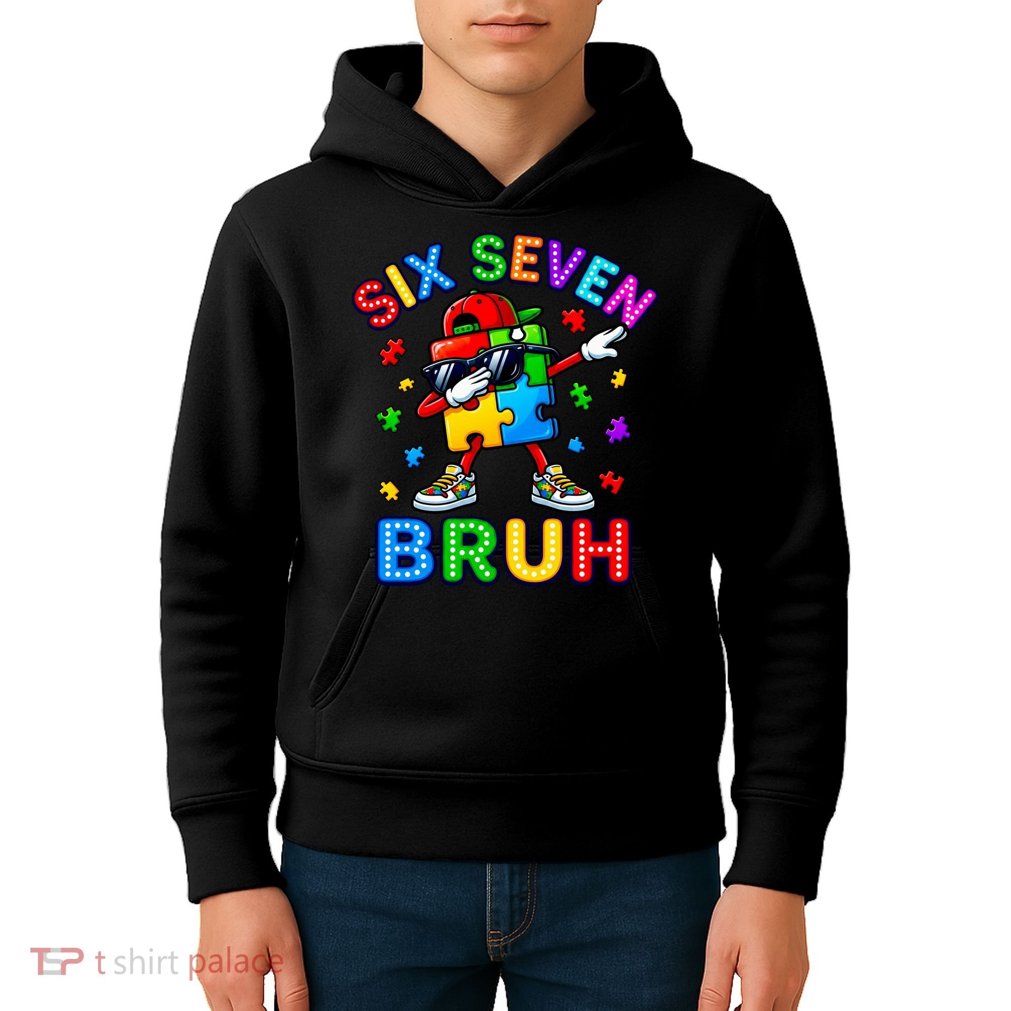 Six Seven Bruh Autism Kids Hoodie