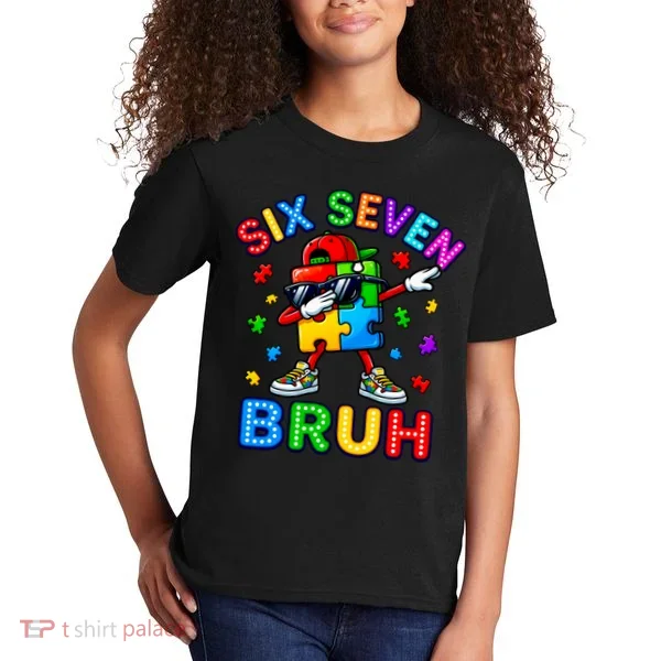 Six Seven Bruh Autism Kids T-Shirt